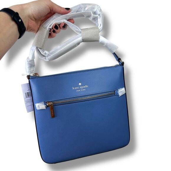 Kate Spade New York Fresh Blue Sadie North South Saffiano Leather Crossbody Bag - Picture 3 of 10